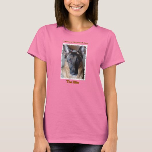 ジャーマン・シェパード犬エリートの女性信号器のワイシャツ Tシャツ (正面)