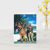 ジャーマン・シェパード犬グループ カード (黄色い花)