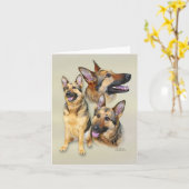 ジャーマン・シェパード犬 カード (黄色い花)