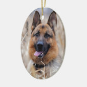 ジャーマン・シェパード犬 セラミックオーナメント (左)