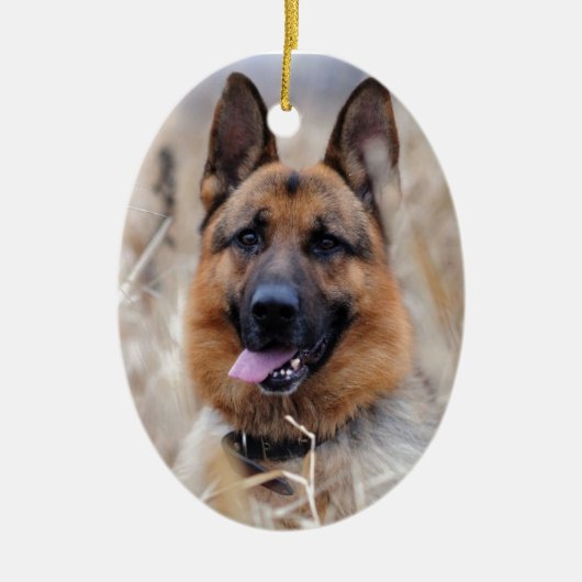 ジャーマン・シェパード犬 セラミックオーナメント (正面)