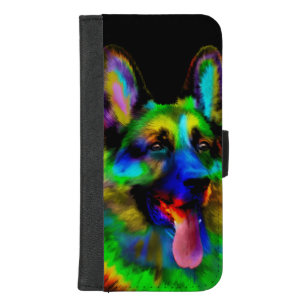 ジャーマン・シェパード犬- GSDのポートレート iPhone 8/7 PLUS ウォレットケース