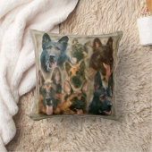 ジャーマン・シェパード犬- GSDの絵画のコラージュ クッション (ブランケット)