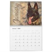 ジャーマン・シェパード犬GSD 2018年-水彩画 カレンダー (1月 2027)