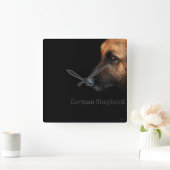 ジャーマン・シェパード スクエア壁時計 (ホーム)
