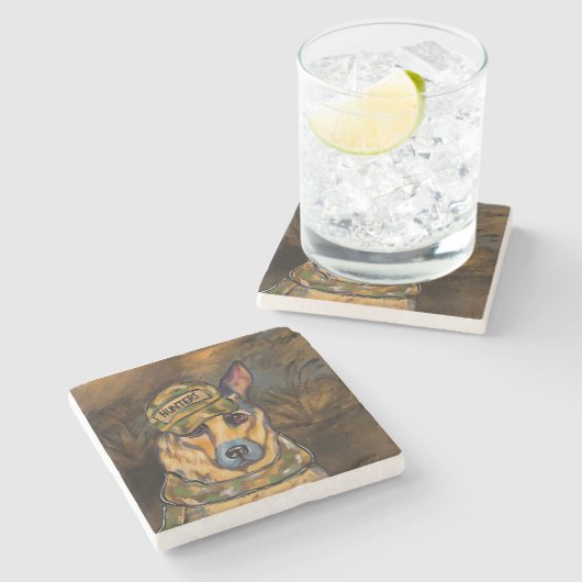 ジャーマン・シェパード ストーンコースター (横)