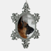 ジャーマン・シェパード スノーフレークピューターオーナメント (左)