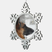 ジャーマン・シェパード スノーフレークピューターオーナメント (右)