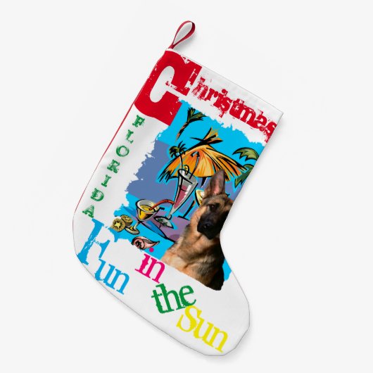 ジャーマン・シェパード スモールクリスマスストッキング (正面 (吊り時))