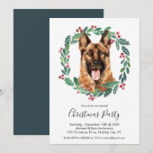 ジャーマン・シェパード・ドッグ エレガントなクリスマスパーティー 招待状 (正面/裏面)