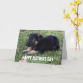 ジャーマン・シェパード: 母の日カード カード (黄色い花)