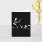 ジャーマン・ショートヘアード・インターハロウィンランニングスケルトン カード (黄色い花)