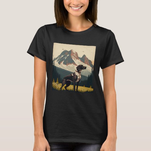 ジャーマン・ショートヘアード・ポインターの肖像 タイ&ダイ Tシャツ (正面)