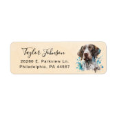 ジャーマン・ショートヘアード・ポインター犬 返信住所ラベル ラベル (正面)