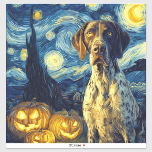 ジャーマン・ショートヘアード・ポインター かわいい犬のハロウィン シール (シート)