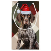 ジャーマン ショートヘアード ポインター ホリデープレイド クリスマス スモールペーパーバッグ (裏面)