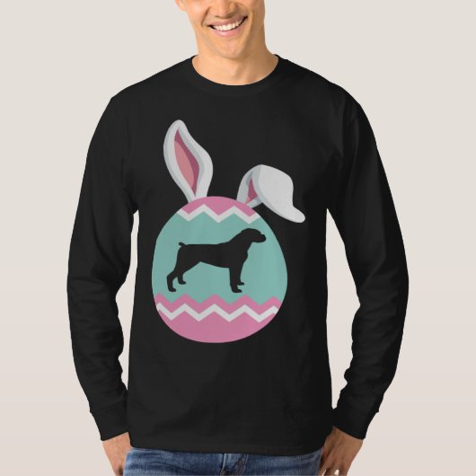 ジャーマン・ボクサー イースターエッグ ウサギの耳 Tシャツ (正面)