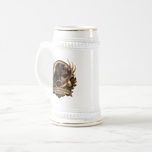 ジャーマン・ワイヤーヘアード・ポインター ビールジョッキ (正面左)