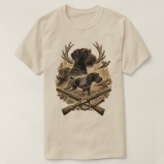 ジャーマン・ワイヤーヘアード・ポインター Tシャツ (デザイン正面)