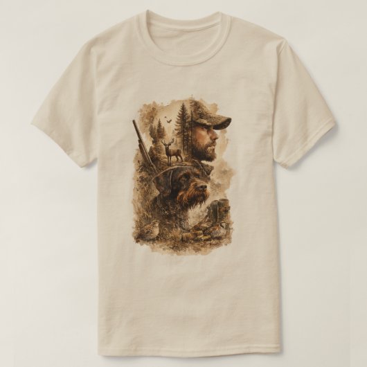 ジャーマン・ワイヤーヘアード・ポインター Tシャツ (デザイン正面)