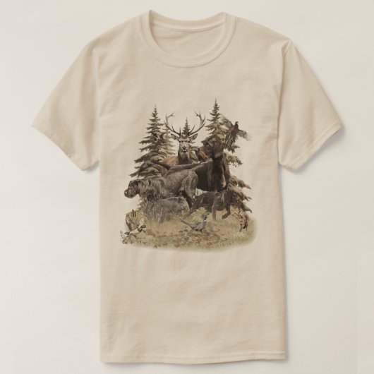 ジャーマン ワイヤーヘアード ポインター Tシャツ (デザイン正面)