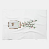 ジャールモノグラムのローズマリーのハーブ キッチンタオル (横)