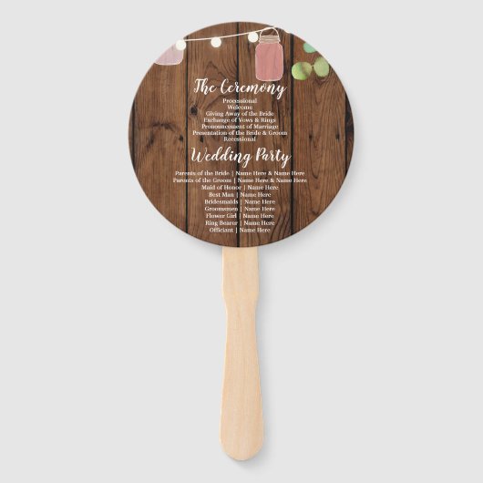 ジャールライトフローラウッドジャー結婚式 プログラムファン ハンドファン (裏面)