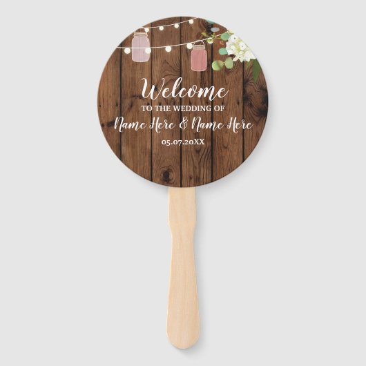 ジャールライトフローラウッドジャー結婚式 プログラムファン ハンドファン (正面)