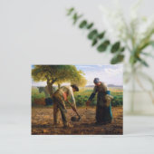 ジャーン・フランソワ・ミレーによるポテトプランター(1861年) ポストカード (スタンド正面)