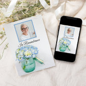 ジャー死回忌に青あじさい 招待状