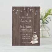 ジャー素朴ス結婚ケーキ結婚式招待状 招待状 (スタンド正面)