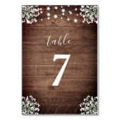 ジャー素朴ベビーの息の弦のライト結婚 テーブルナンバー (裏面)