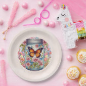 ジャー蝶の赤ちゃんシャワーの小さな愛 ペーパープレート (パーティー)