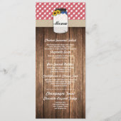 ジャー メニュー ウェディング レセプション 赤 チェック ヒマワリ (正面)