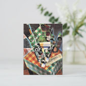 ジュアン·グリス-チェックしたテーブルクロスで静物 シーズンポストカード (スタンド正面)