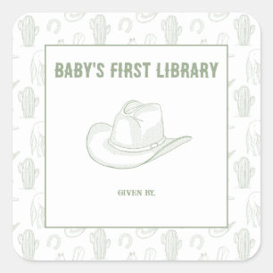 ジュイ・トゥイル グリーンカウボーイ - 赤ちゃんの最初の図書館 スクエアシール