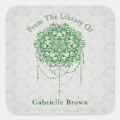 ジュエリエレガントドゼンマンダラダマスク蔵書票 スクエアシール (正面)