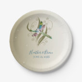 ジュエリドドラゴンフライウェディングシャワー紙プレート ペーパープレート (正面)