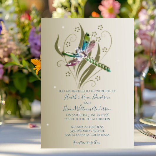 ジュエリドドラゴンフライ結婚式招待状 招待状