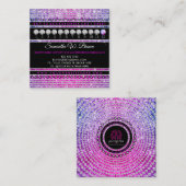 ジュエリーきらきら光るグリッツグラムラグジュアリーダイヤモンド スクエア名刺 (正面/裏面)