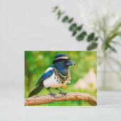 ジュエリーと宝石で覆われたマグピー シーズンポストカード (スタンド正面)