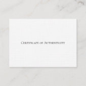 ジュエリーに対するLetter of Authenticityテンプレート 名刺 (裏面)