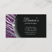 ジュエリーのシマウマの名刺の輝きの紫色のSB 名刺 (裏面)