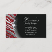 ジュエリーのシマウマの名刺の輝きの赤のSB 名刺 (裏面)