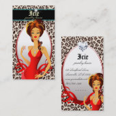 ジュエリーのダイヤモンドの赤いヒョウベージュ色ティール(緑がかった色) 名刺 (正面/裏面)