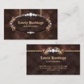 ジュエリーのハンドバッグの財布の革スエードチョコレート 名刺 (正面/裏面)