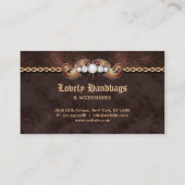 ジュエリーのハンドバッグの財布の革スエードチョコレート 名刺 (裏面)