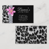 ジュエリーのヒョウの名刺ユリの花 名刺 (正面/裏面)