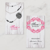 ジュエリーの名刺のばら色のネックレスの灰色のピンク 名刺 (正面/裏面)
