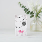 ジュエリーの名刺のばら色のネックレスの灰色のピンク 名刺 (スタンド正面)